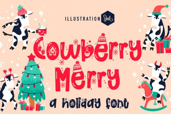 Cowberry Merry: The Whimsical Sans Serif Font for Festive Marketing